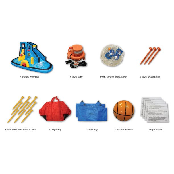 Banzai Battle Blast Inflatable Outdoor Water Park & Slide, Ages 5 & Up, Unisex