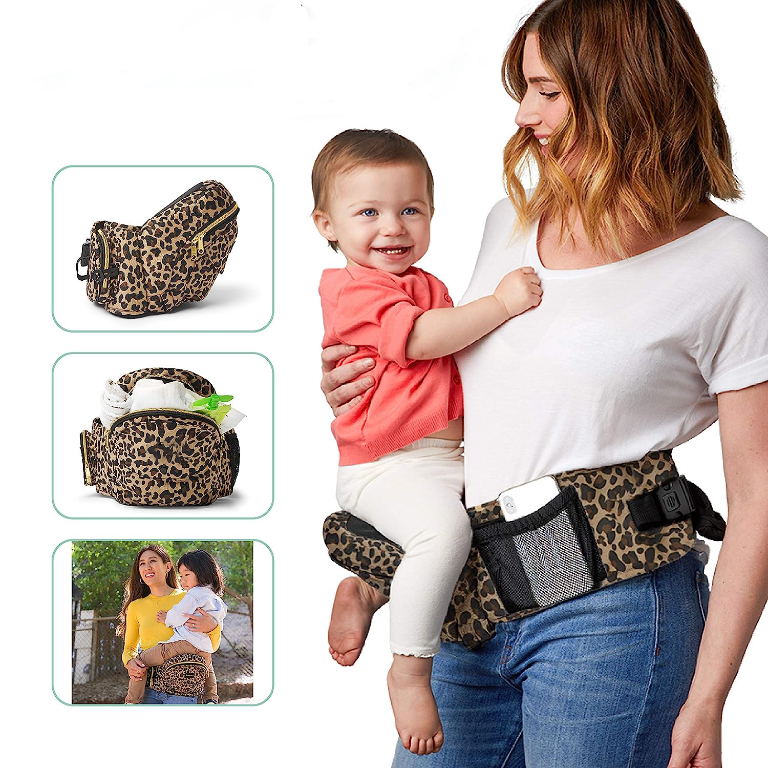 Safety-Certified Hip Seat Baby Carrier - Moms Choice Award Winner,  Ergonomic Carrier & Extenders for Newborns & Toddlers (Carrier, Grey)