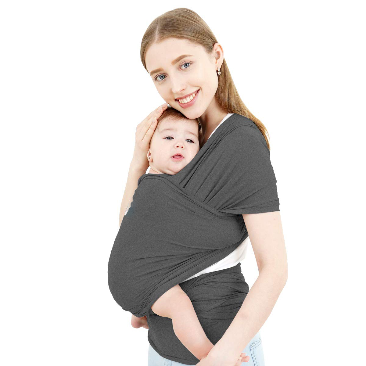 Baby Wrap Carrier,Hands Free Baby Carrier Sling,Lightweight,Breathable,Softness,Perfect for Newborn Infants and Babies Shower Gift,Black