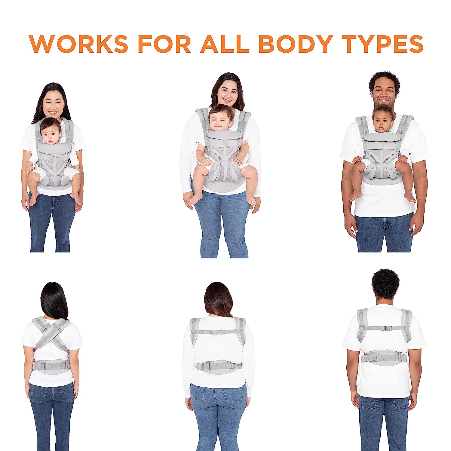 360 All-Position Baby Carrier for Newborn to Toddler with Lumbar Support & Cool Air Mesh (7-45 Lb), Pearl Grey