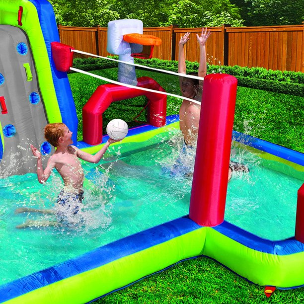 Banzai Sports 3-in-1 Inflatable Duratech Bouncer Water Slide- for Kids Ages 5-12