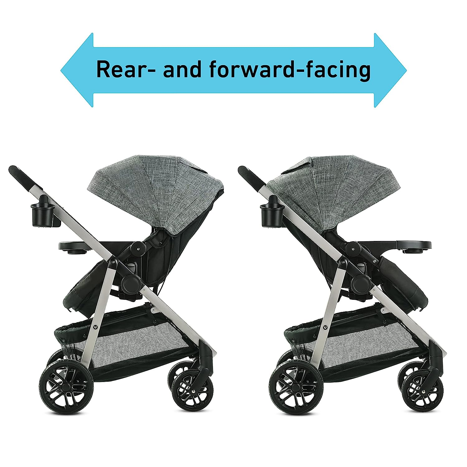 Modes Pramette Stroller, Baby Stroller with True Pram Mode, Reversible Seat, One Hand Fold, Extra Storage, Child Tray, Pierce