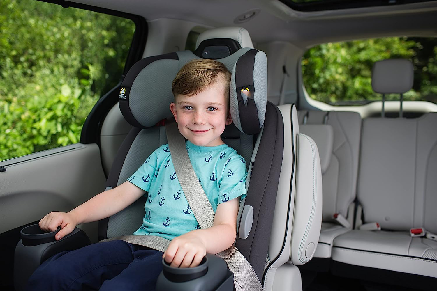 Safety 1st Grow and Go All-in-One Convertible Car Seat, Rear-facing 5-40 pounds, Forward-facing 22-65 pounds, and Belt-positioning booster 40-100 pounds, Carbon Wave