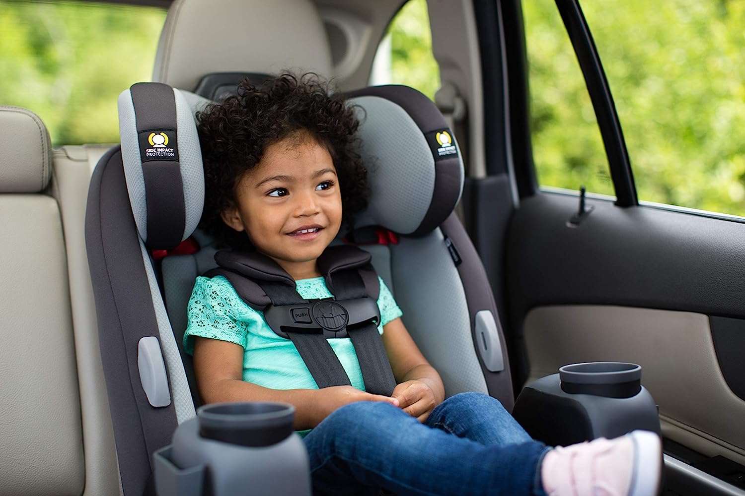 Safety 1st Grow and Go All-in-One Convertible Car Seat, Rear-facing 5-40 pounds, Forward-facing 22-65 pounds, and Belt-positioning booster 40-100 pounds, Carbon Wave