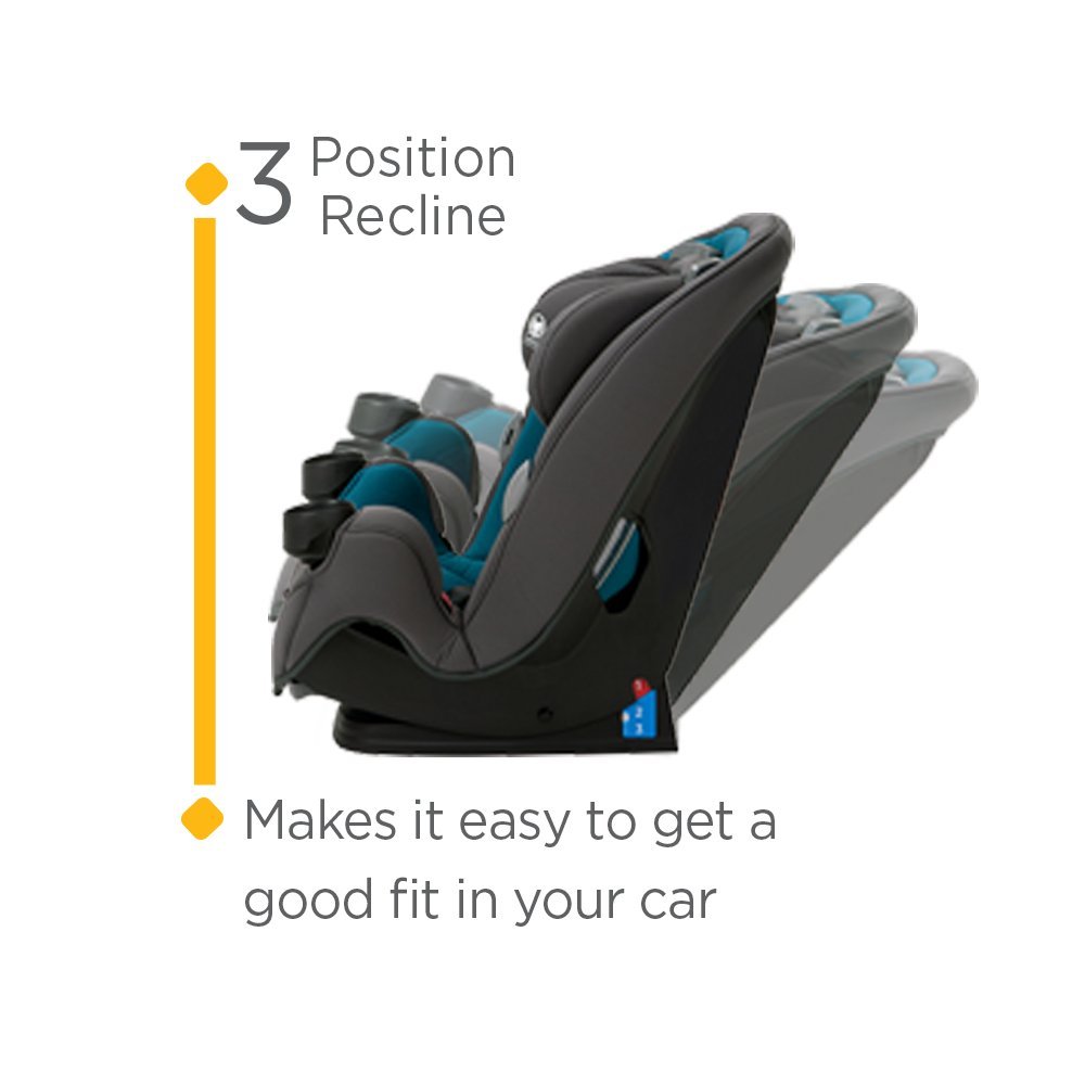 Safety 1st Grow and Go All-in-One Convertible Car Seat, Rear-facing 5-40 pounds, Forward-facing 22-65 pounds, and Belt-positioning booster 40-100 pounds, Carbon Wave