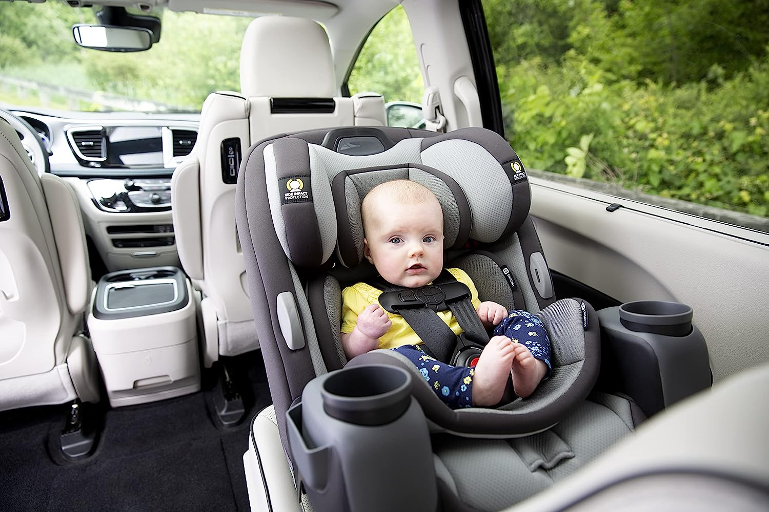 Safety 1st Grow and Go All-in-One Convertible Car Seat, Rear-facing 5-40 pounds, Forward-facing 22-65 pounds, and Belt-positioning booster 40-100 pounds, Carbon Wave