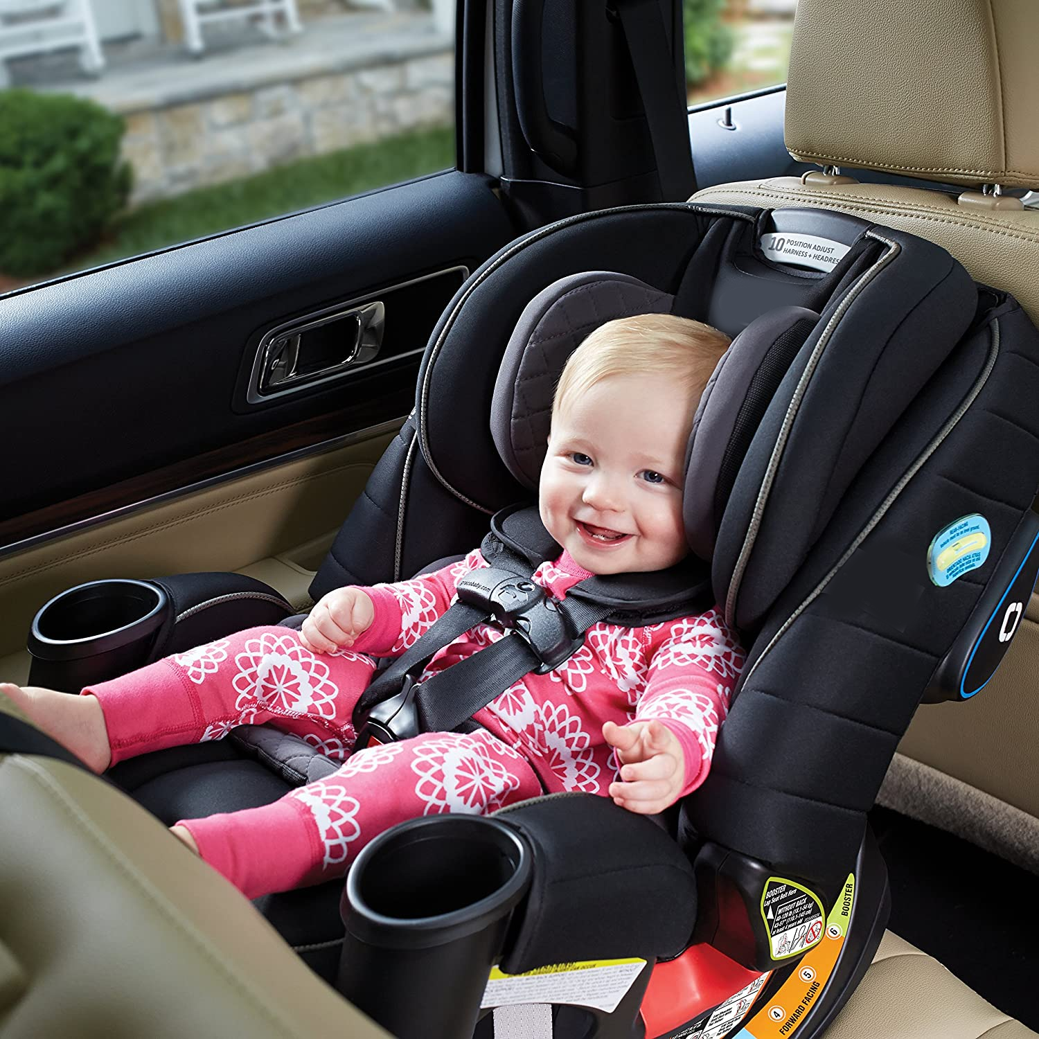 4Ever DLX 4 in 1 Car Seat, Infant to Toddler Car Seat, with 10 Years of Use, Zagg 1 Count (Pack of 1)