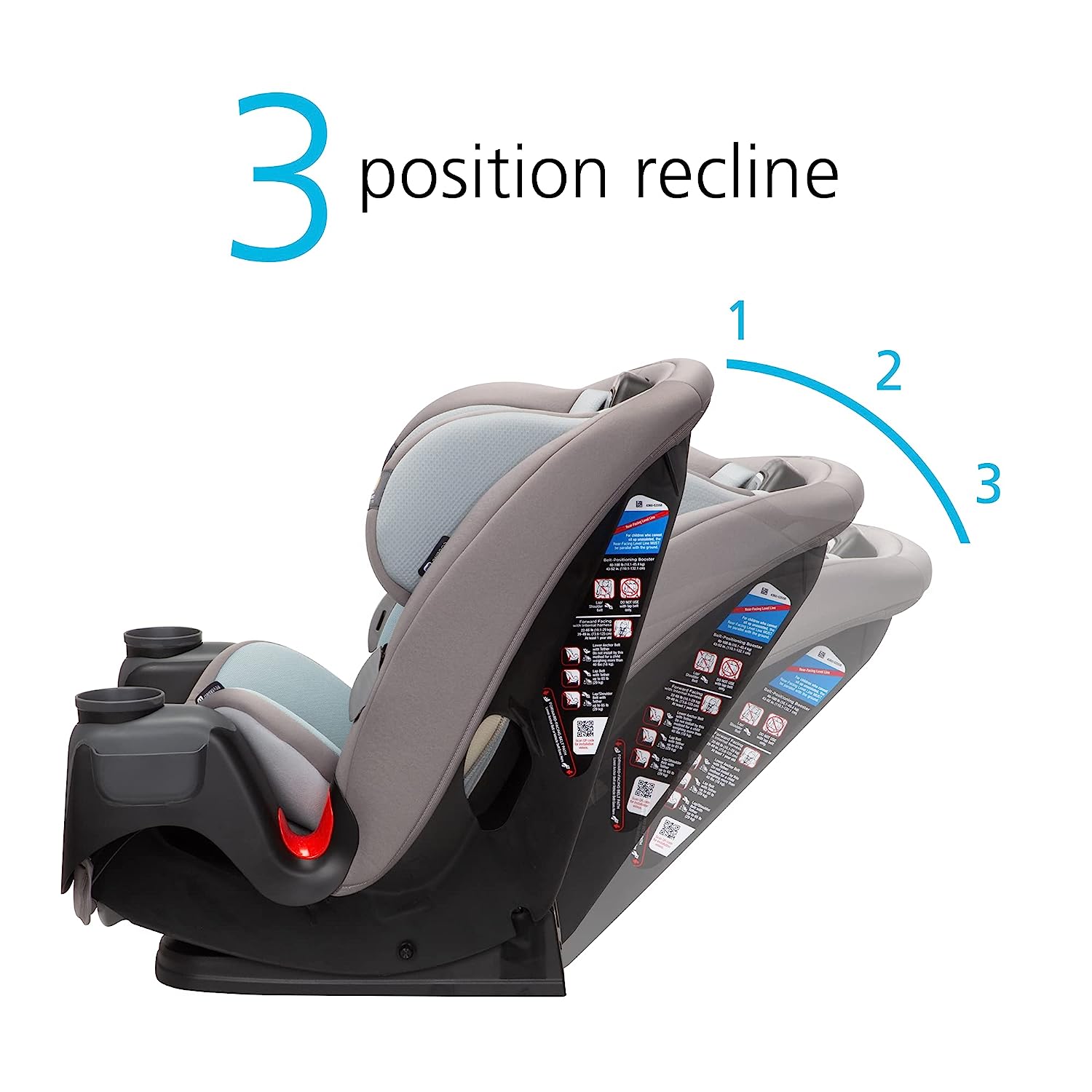 Safety 1st Grow and Go All-in-One Convertible Car Seat, Rear-facing 5-40 pounds, Forward-facing 22-65 pounds, and Belt-positioning booster 40-100 pounds, Carbon Wave