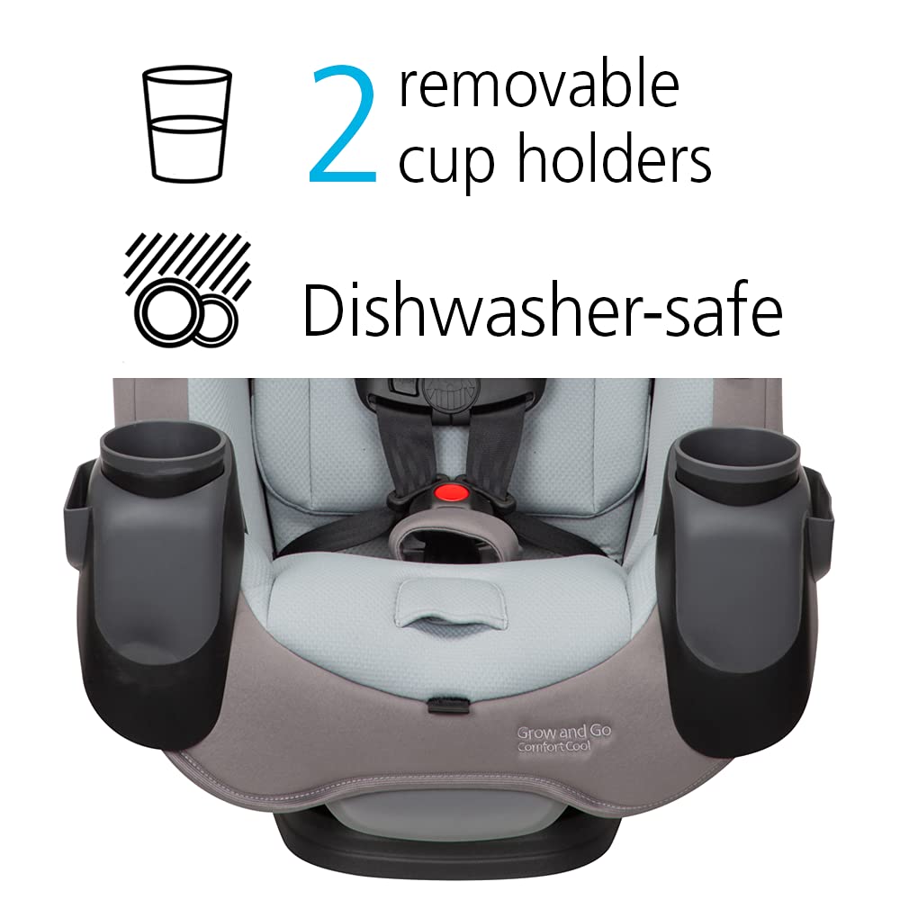 Safety 1st Grow and Go All-in-One Convertible Car Seat, Rear-facing 5-40 pounds, Forward-facing 22-65 pounds, and Belt-positioning booster 40-100 pounds, Carbon Wave