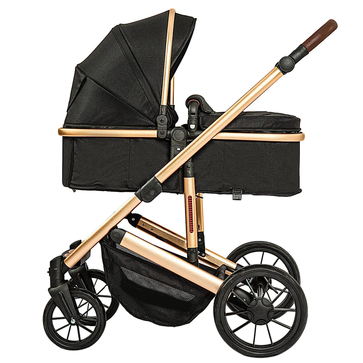 Baby Stroller - 2 in 1 High Landscape Convertible Stroller with Reversible Seat | Foldable Aluminum Alloy Pram Anti-Shock Toddler Pushchair Strollers for 0-36 Months Babies