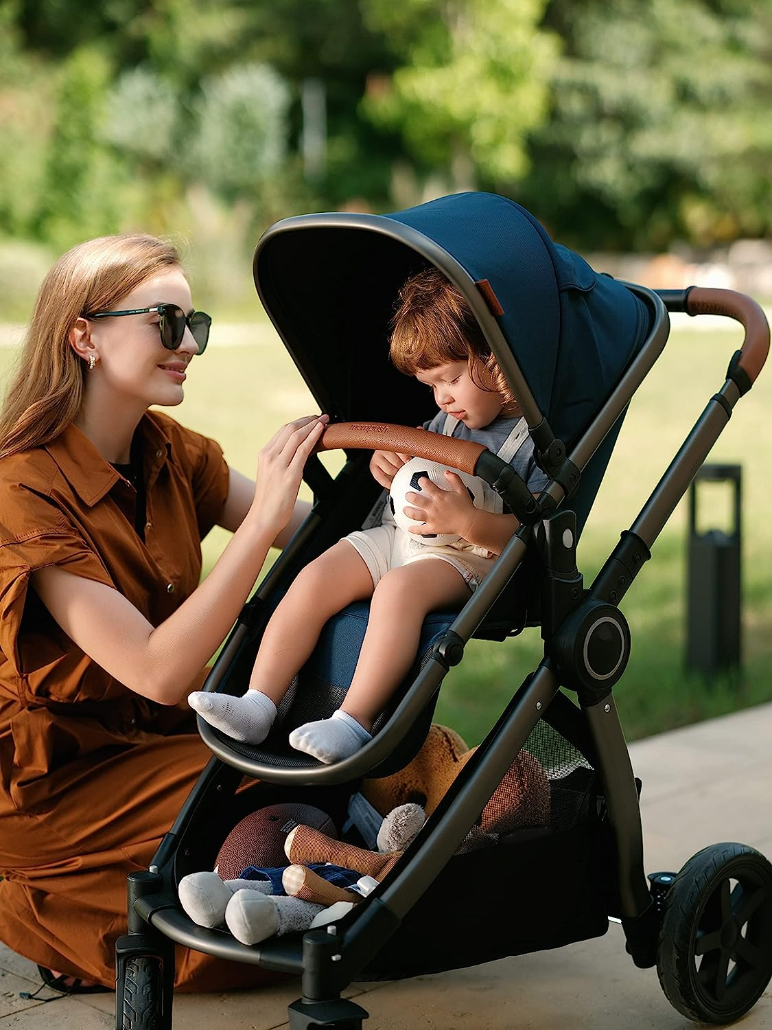 Baby Stroller with Removable Bassinet - Full-Size Baby Strollers for Comfortable Outings with Baby - Toddler Stroller with Reversible Stroller Seat - Smooth Glide Bassinet Stroller