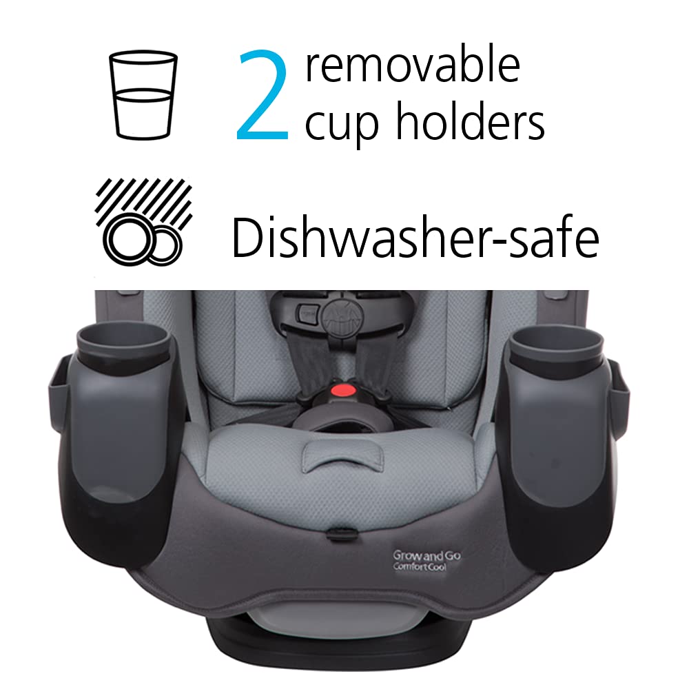 Safety 1st Grow and Go All-in-One Convertible Car Seat, Rear-facing 5-40 pounds, Forward-facing 22-65 pounds, and Belt-positioning booster 40-100 pounds, Carbon Wave