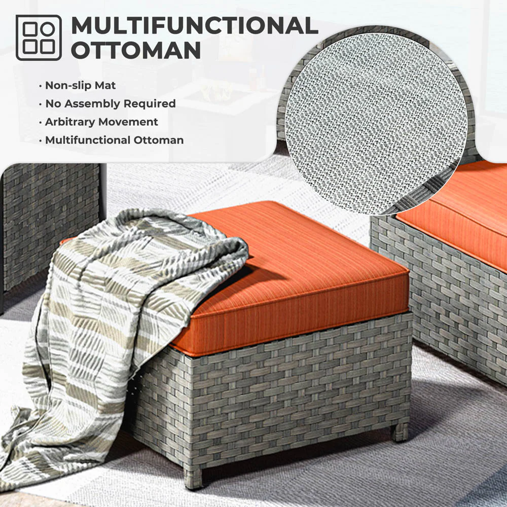 Ovios New Rimaru Series Patio Furniture Set 10-Piece include 42