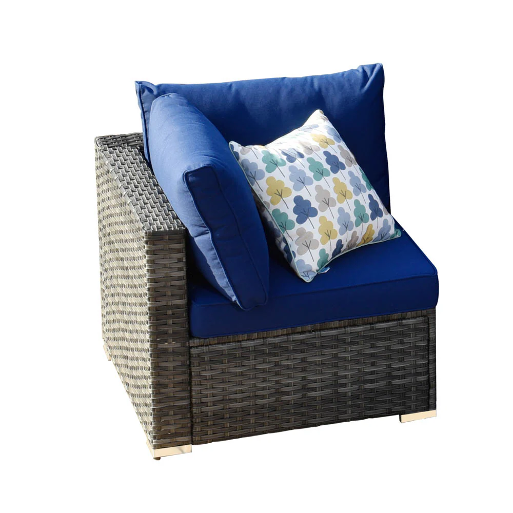 Ovios Patio Furniture Set 15-Piece with 42.12'' Fire Pit and Glass Table
