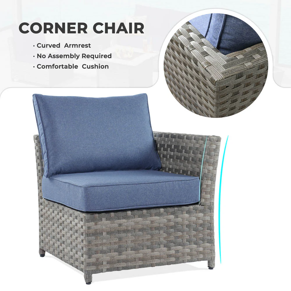 Ovios New Rimaru Series Patio Furniture Set 15-Piece include Swivel Chairs and 42