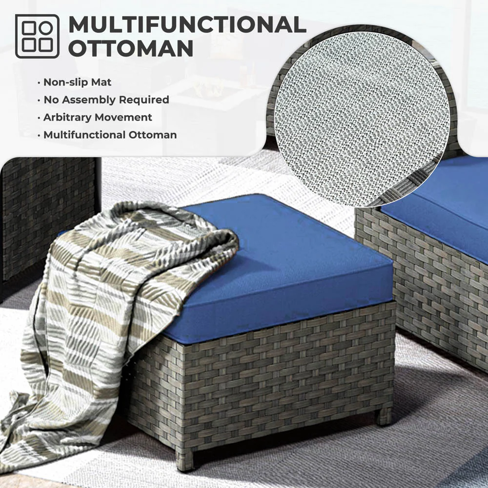Ovios New Rimaru Series Patio Furniture Set 15-Piece include Swivel Chairs and 42