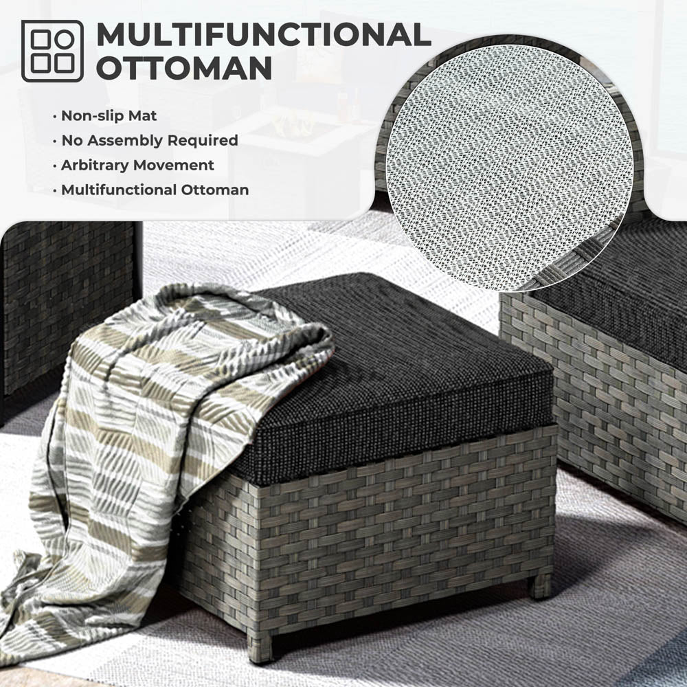 Ovios New Rimaru Series Patio Furniture Set  7-Piece include Swivel Chairs Set Partially Assembled