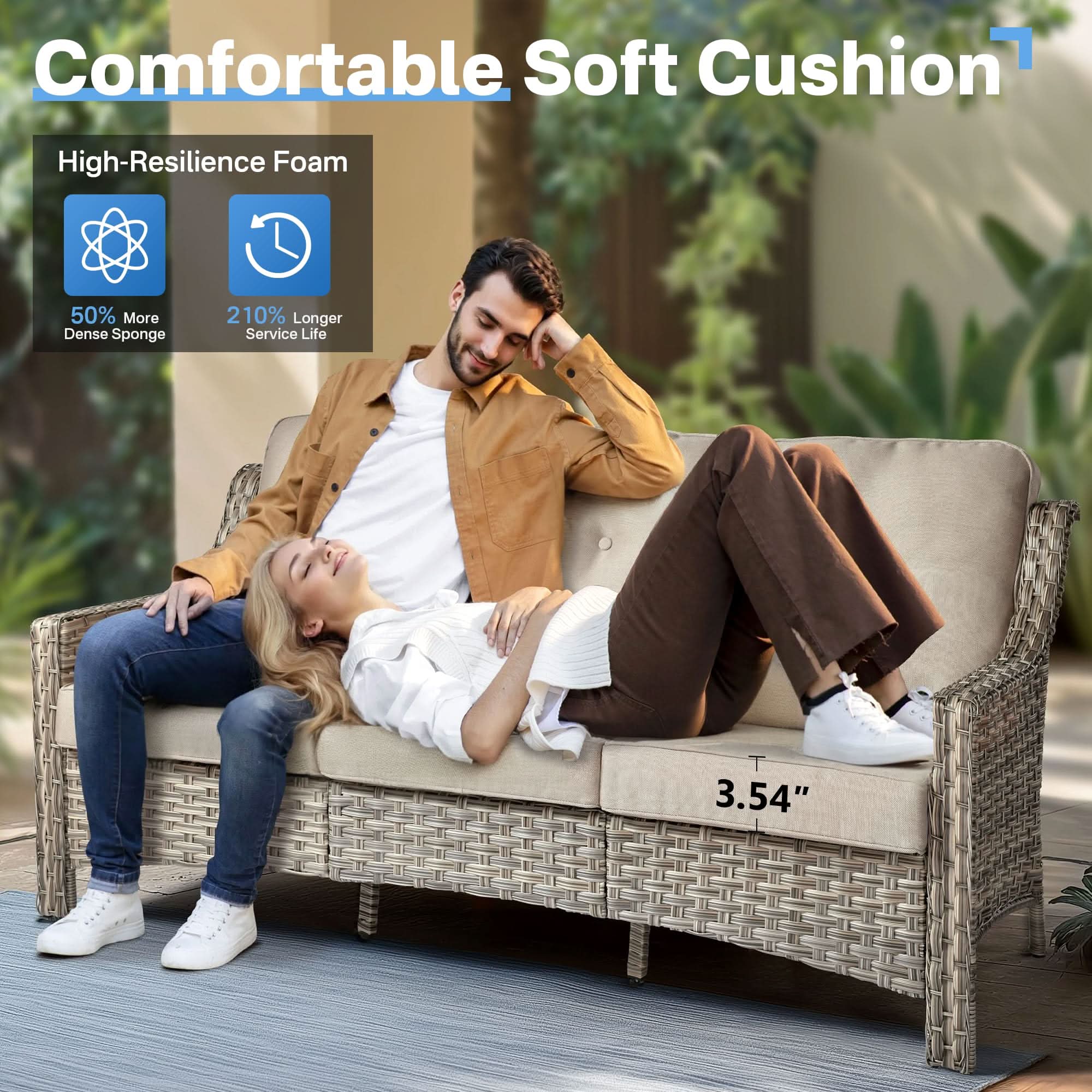 Ovios Conversation Set 5-Piece PAD Series include Rocking Chair & 47