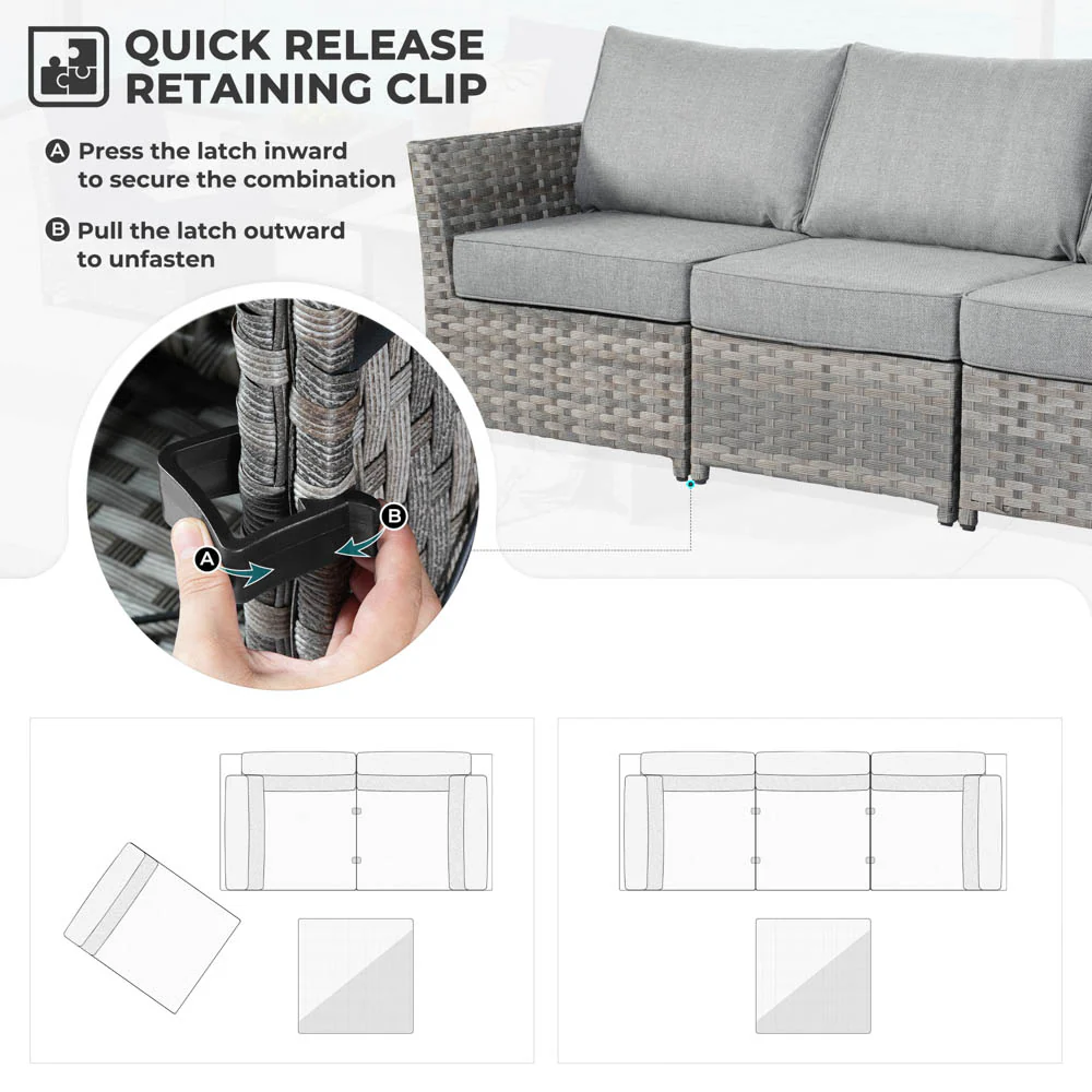 Ovios New Rimaru Series Patio Furniture Set 13-Piece include 42