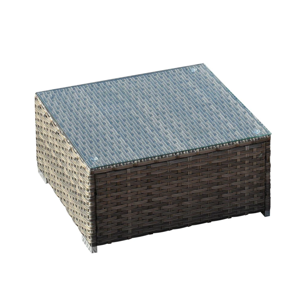 Ovios Patio Furniture Set 15-Piece with 42.12'' Fire Pit and Glass Table