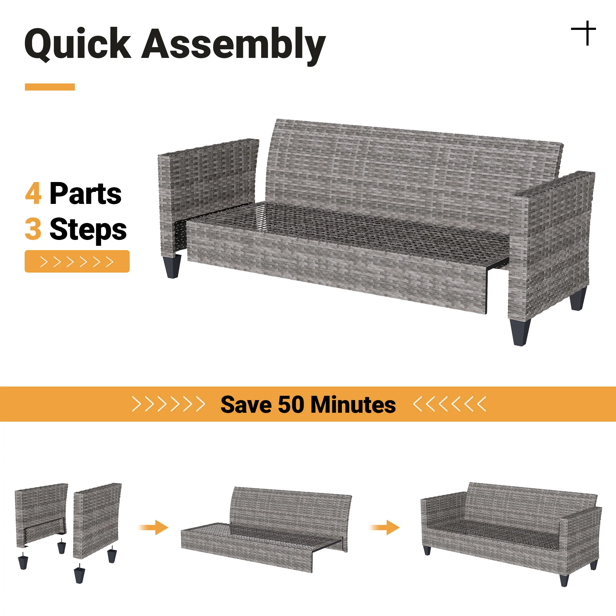 Ovios Patio Conversation Set 6-Piece with 30'' Fire Pit Table and Vultros Set