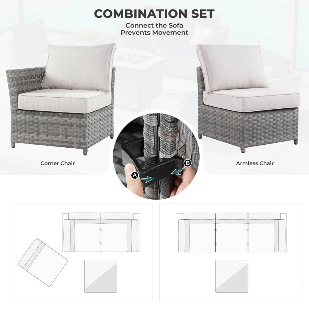 Ovios Patio Furniture Set New Rimaru 6-Piece, Fully Assembled