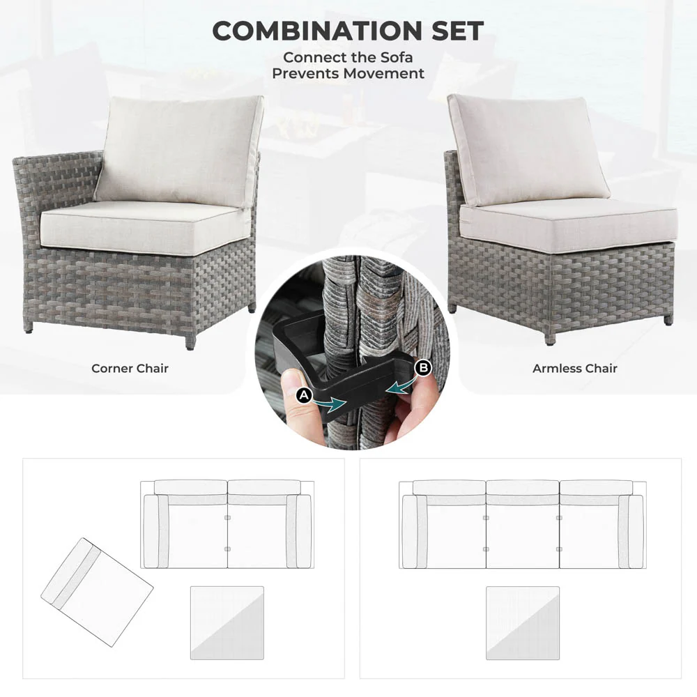 Ovios Patio Furniture Set New Rimaru 6-Piece, Fully Assembled