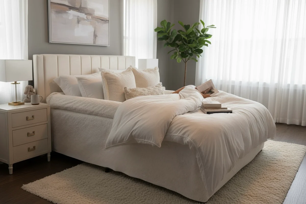 Kaomi Sleep SherpaNest - Warm Fleece Mattress Pad, Edge-Trimmed for Safe Comfort