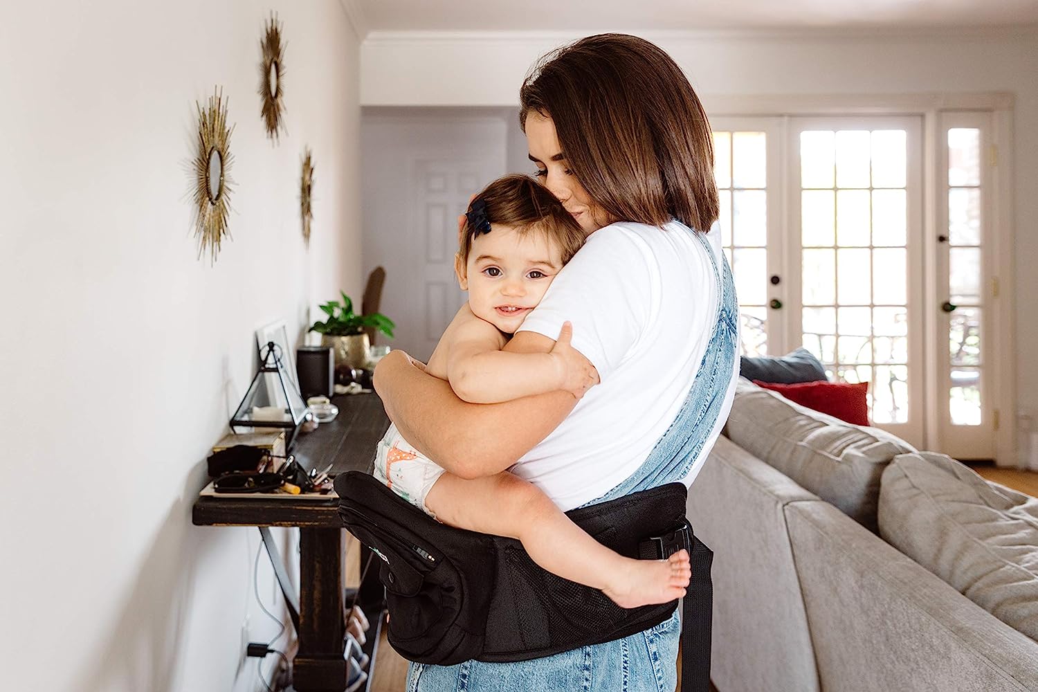 Safety-Certified Hip Seat Baby Carrier - Moms Choice Award Winner,  Ergonomic Carrier & Extenders for Newborns & Toddlers (Carrier, Grey)