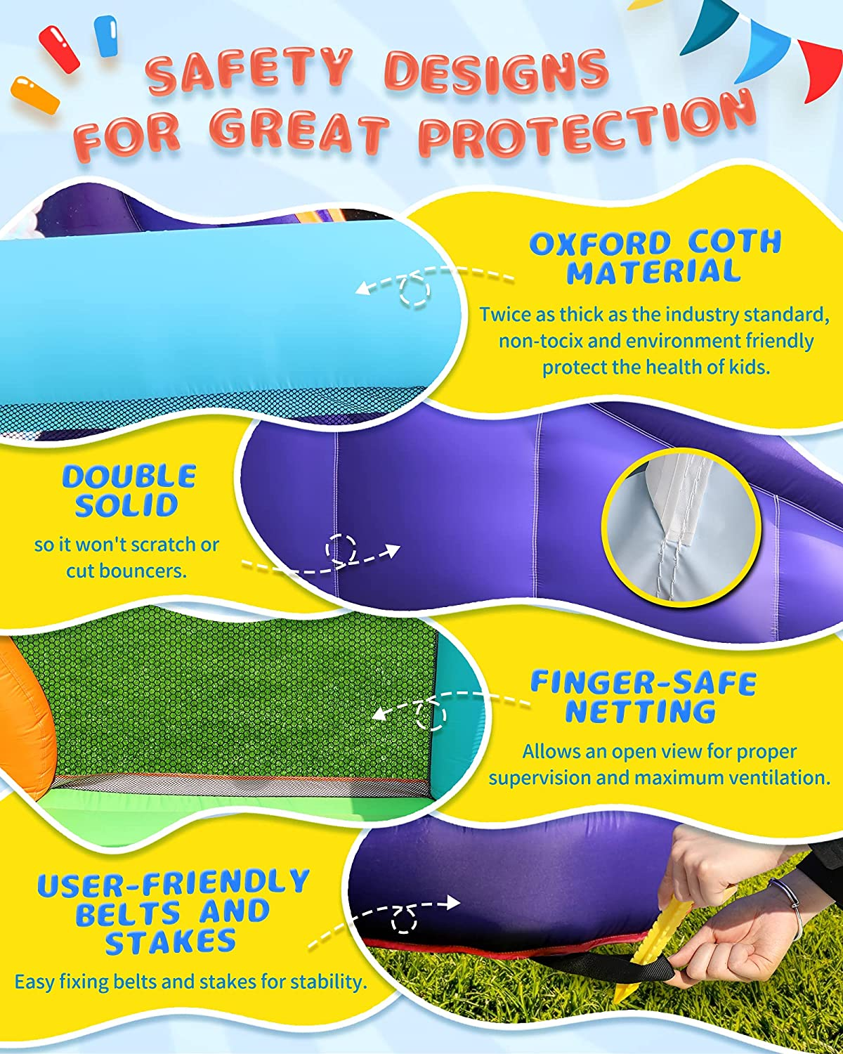 AirMyFun Inflatable Waterslide, Water Bounce House for Wet and Dry, Kids Bouncy House Water Park with Air Blower, Water Spray, Splash Pool, A83021