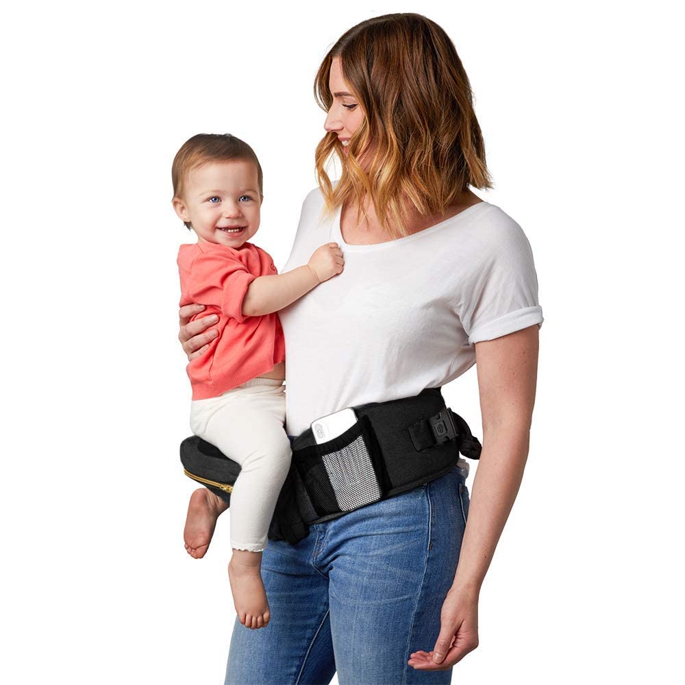 Safety-Certified Hip Seat Baby Carrier - Moms Choice Award Winner,  Ergonomic Carrier & Extenders for Newborns & Toddlers (Carrier, Grey)