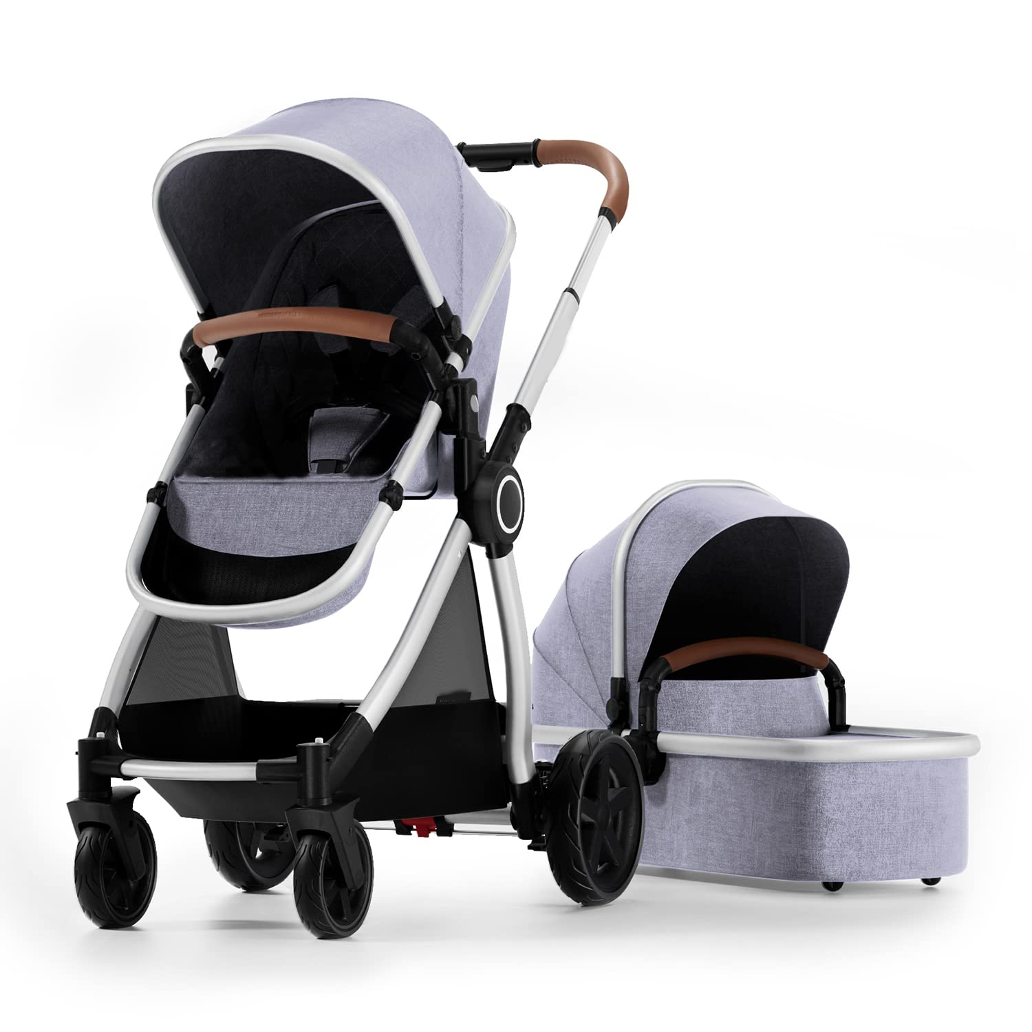 Baby Stroller with Removable Bassinet - Full-Size Baby Strollers for Comfortable Outings with Baby - Toddler Stroller with Reversible Stroller Seat - Smooth Glide Bassinet Stroller