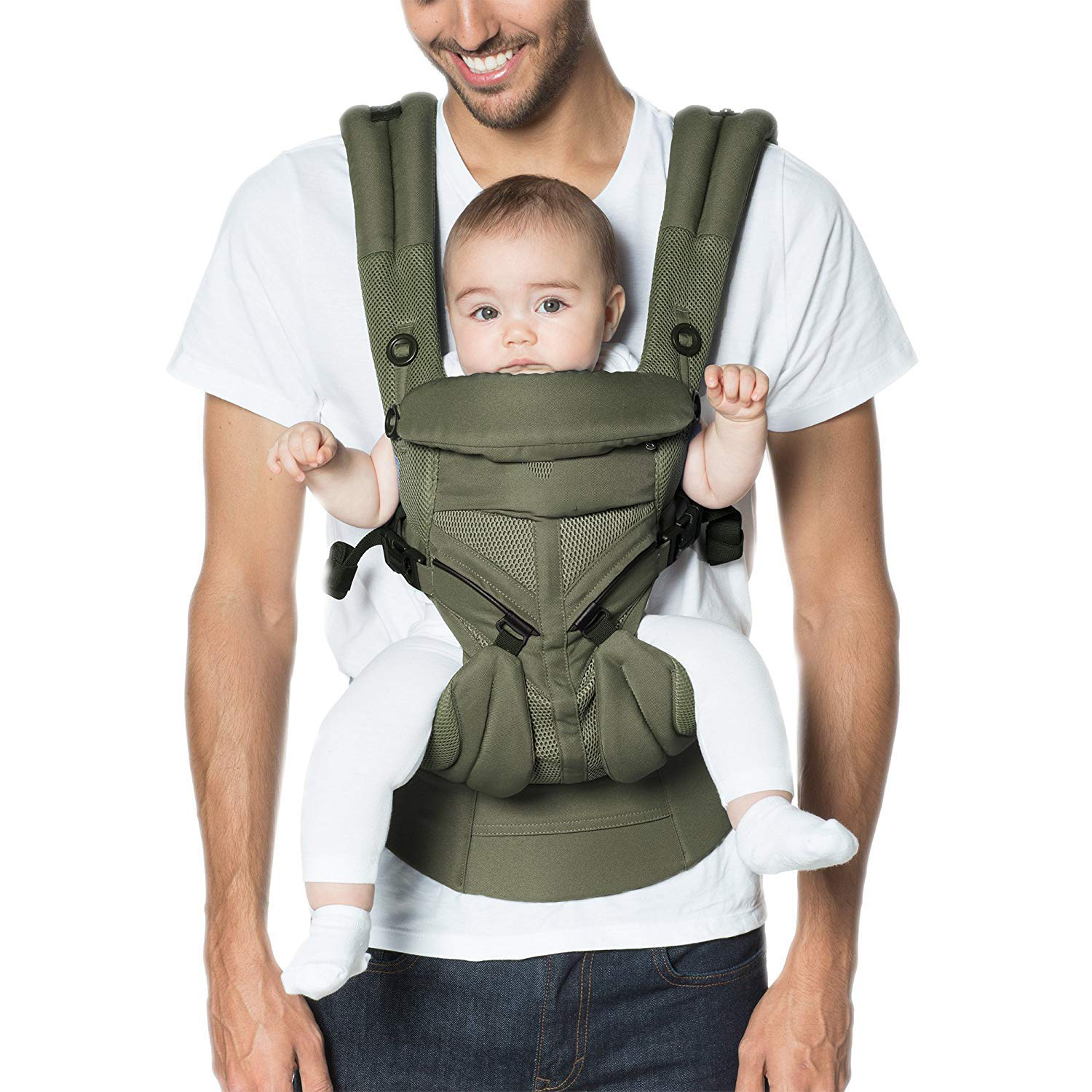 360 All-Position Baby Carrier for Newborn to Toddler with Lumbar Support & Cool Air Mesh (7-45 Lb), Pearl Grey