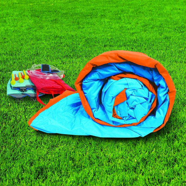 BANZAI The Plunge Inflatable Water Park Play Center - Climbing Wall, Water Slide & Oversized Splash Pool - Outdoor Summer Fun For Kids & Families