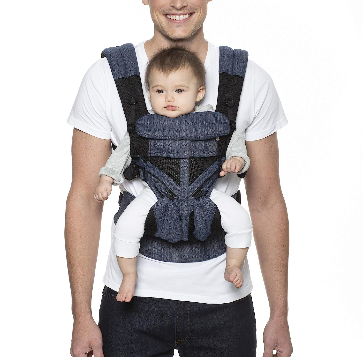 360 All-Position Baby Carrier for Newborn to Toddler with Lumbar Support & Cool Air Mesh (7-45 Lb), Pearl Grey