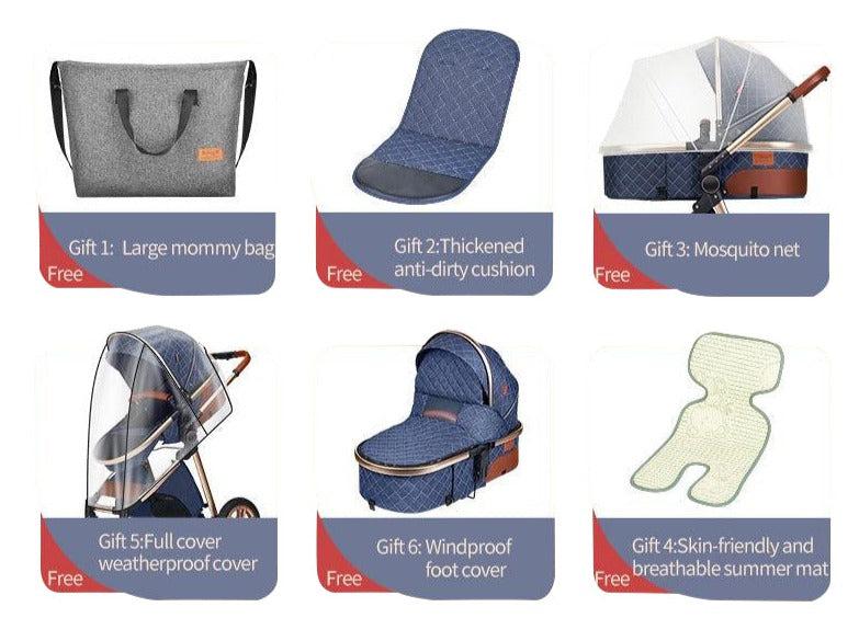 Perfect Pink Premium 3-in-1 Baby Stroller