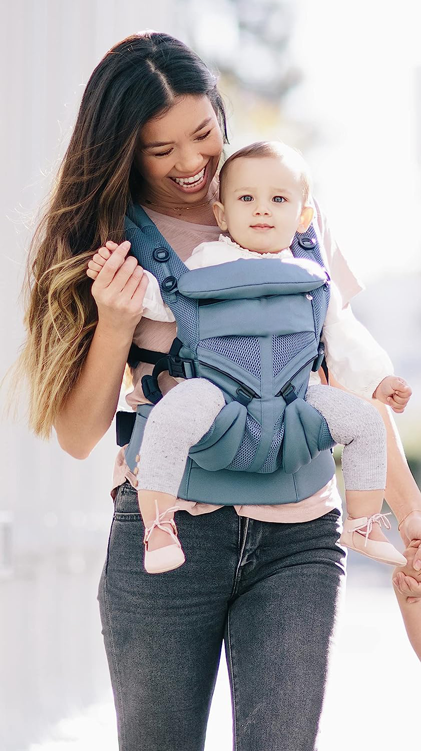 360 All-Position Baby Carrier for Newborn to Toddler with Lumbar Support & Cool Air Mesh (7-45 Lb), Pearl Grey