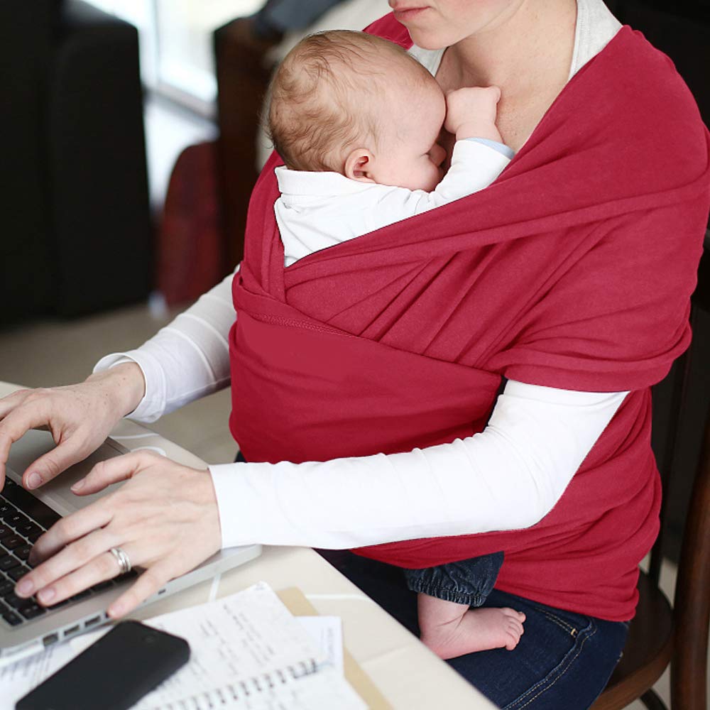 Baby Wrap Carrier,Hands Free Baby Carrier Sling,Lightweight,Breathable,Softness,Perfect for Newborn Infants and Babies Shower Gift,Black