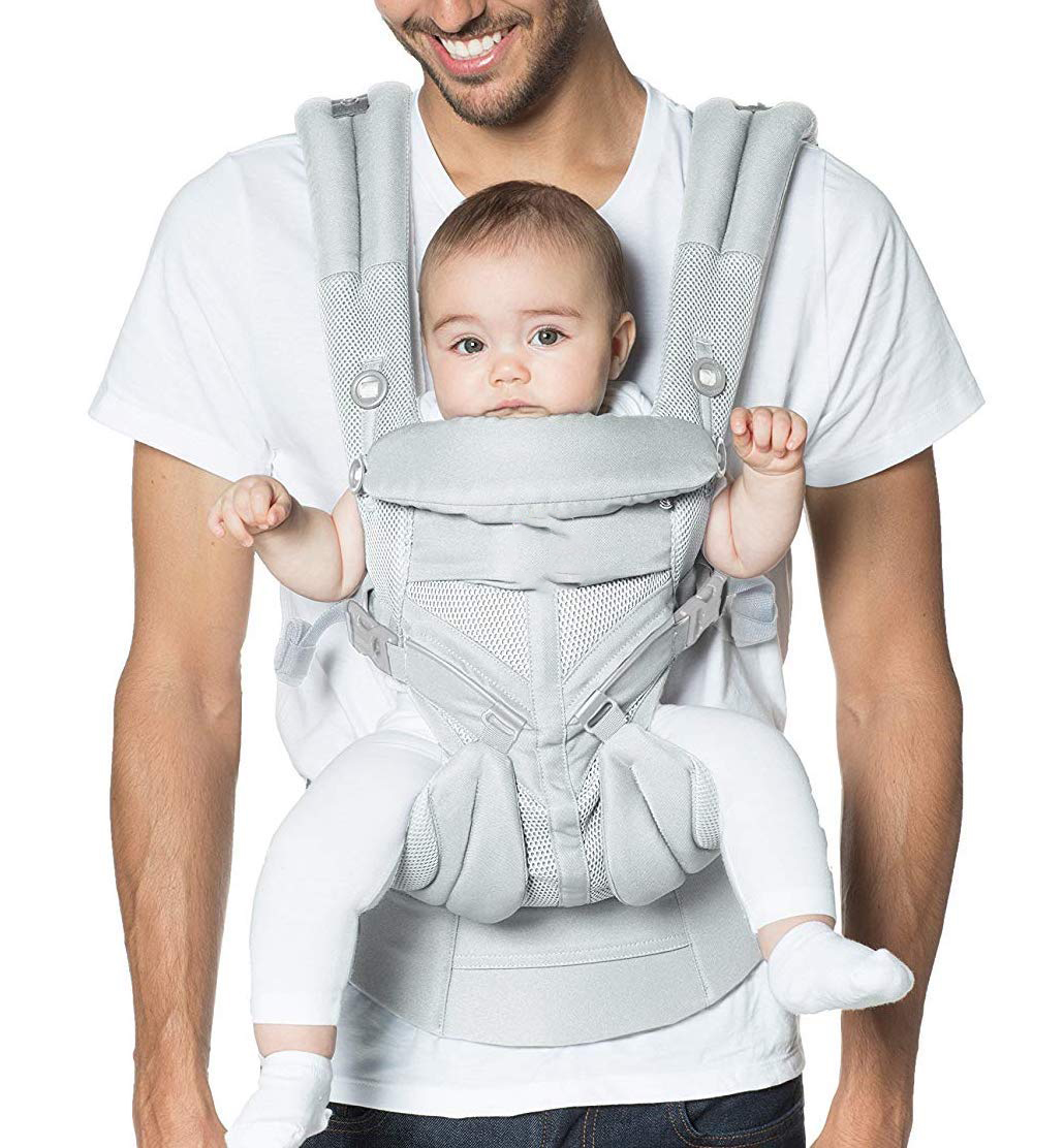 360 All-Position Baby Carrier for Newborn to Toddler with Lumbar Support & Cool Air Mesh (7-45 Lb), Pearl Grey