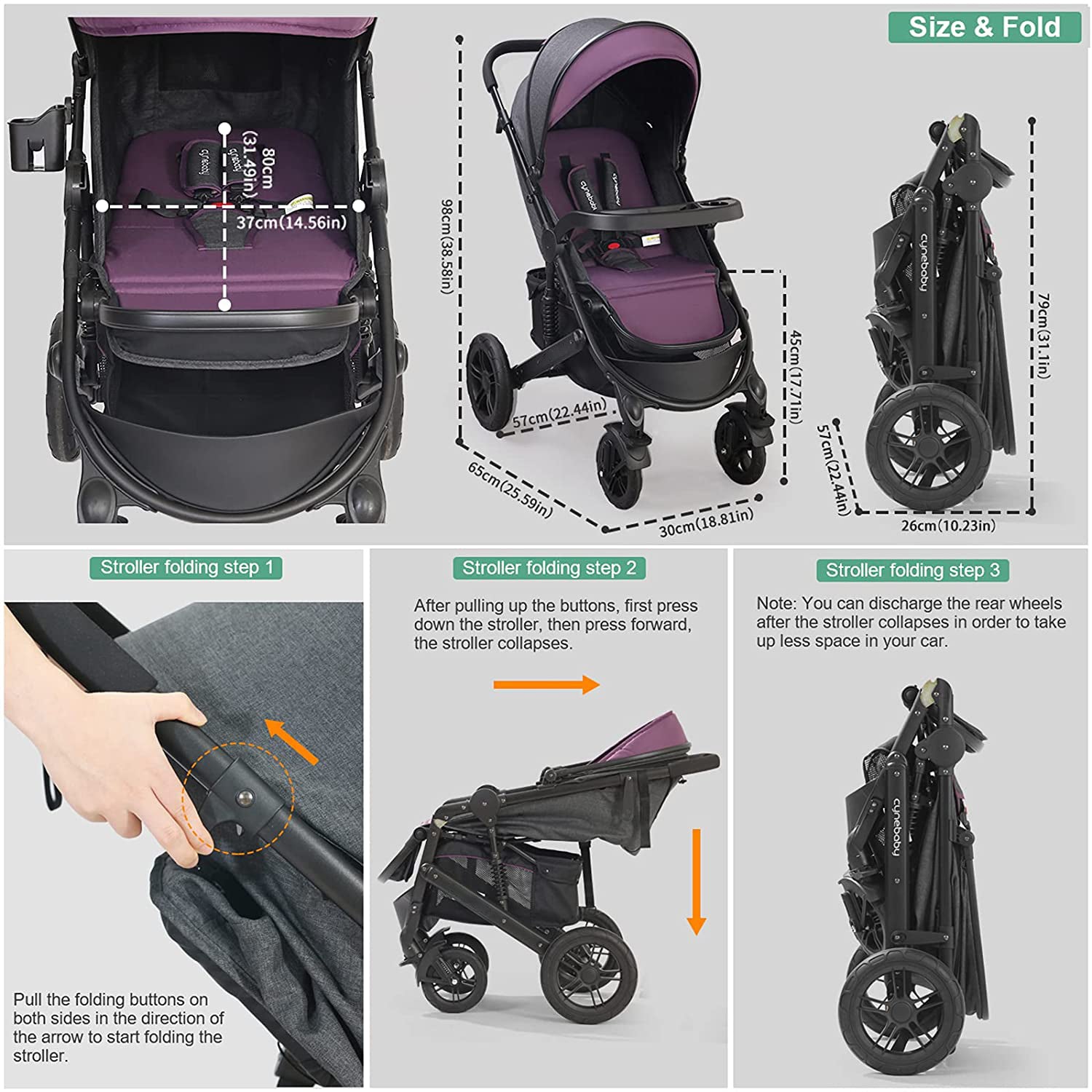 2023 Foldable Lightweight Pushchair Baby Stroller
