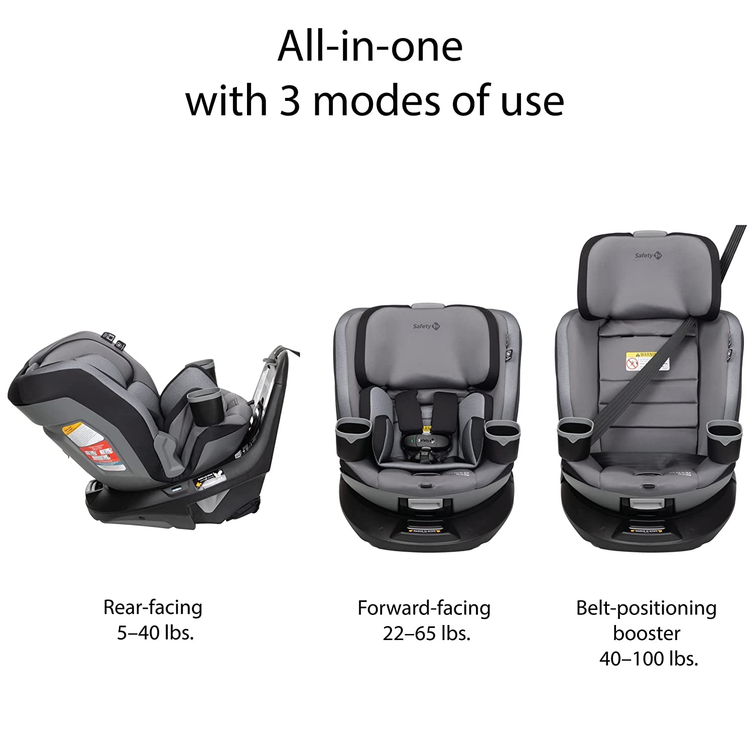 Safety 1st Turn and Go 360 DLX Rotating All-in-One Car Seat, Provides 360° seat Rotation, Dunes Edge
