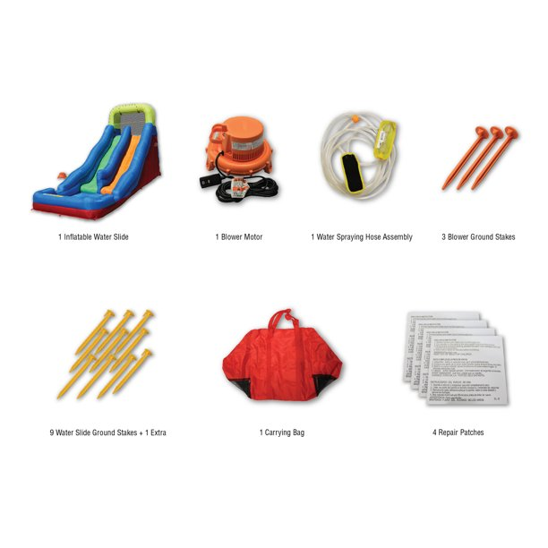 BANZAI Double Drop Raceway Large Inflatable Water Park Play Center - Dual Racing Water Slides & Climbing Wall - Outdoor Summer Fun For Kids & Families