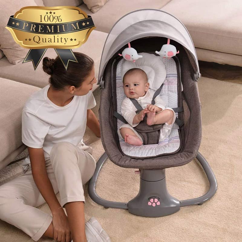 Premium 3-in-1 Electric Baby Swing Rocker Chair Adjustable Infant Reclining Cradle