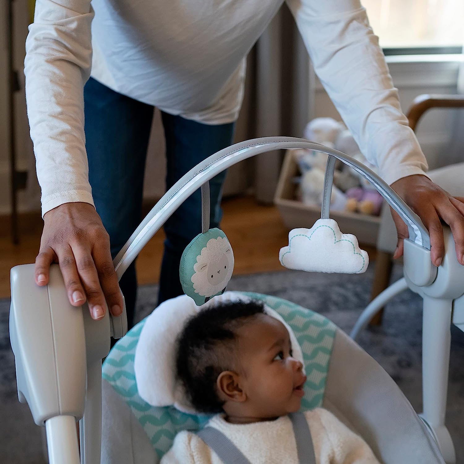 Easy-Fold Portable Baby Swing, 0-9 Months Up to 20 lbs (Goji)