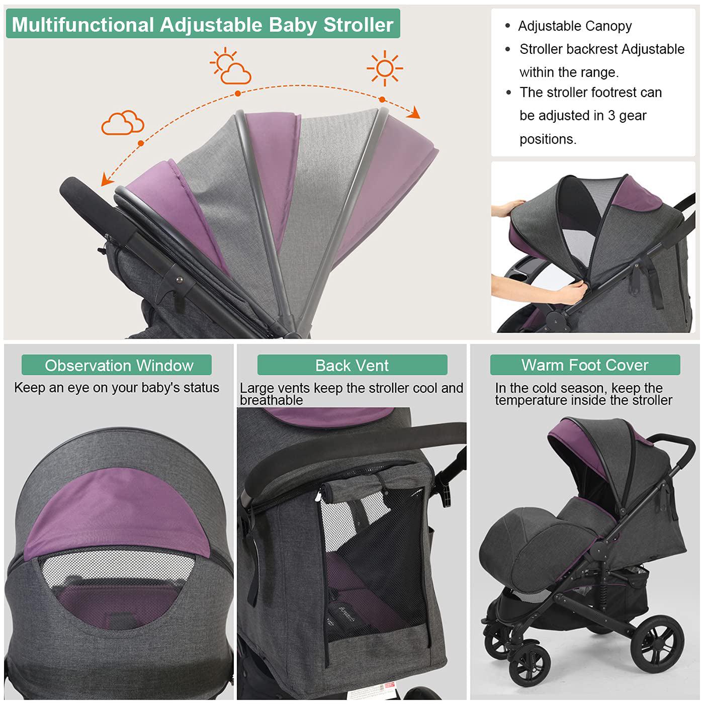 2023 Foldable Lightweight Pushchair Baby Stroller