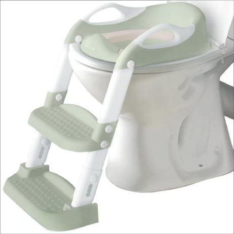 Baby Potty Training Seat with 2 Step Ladderfor Toddlers-Soft Cushioned Seat & SplashGuard, Adjustable Height