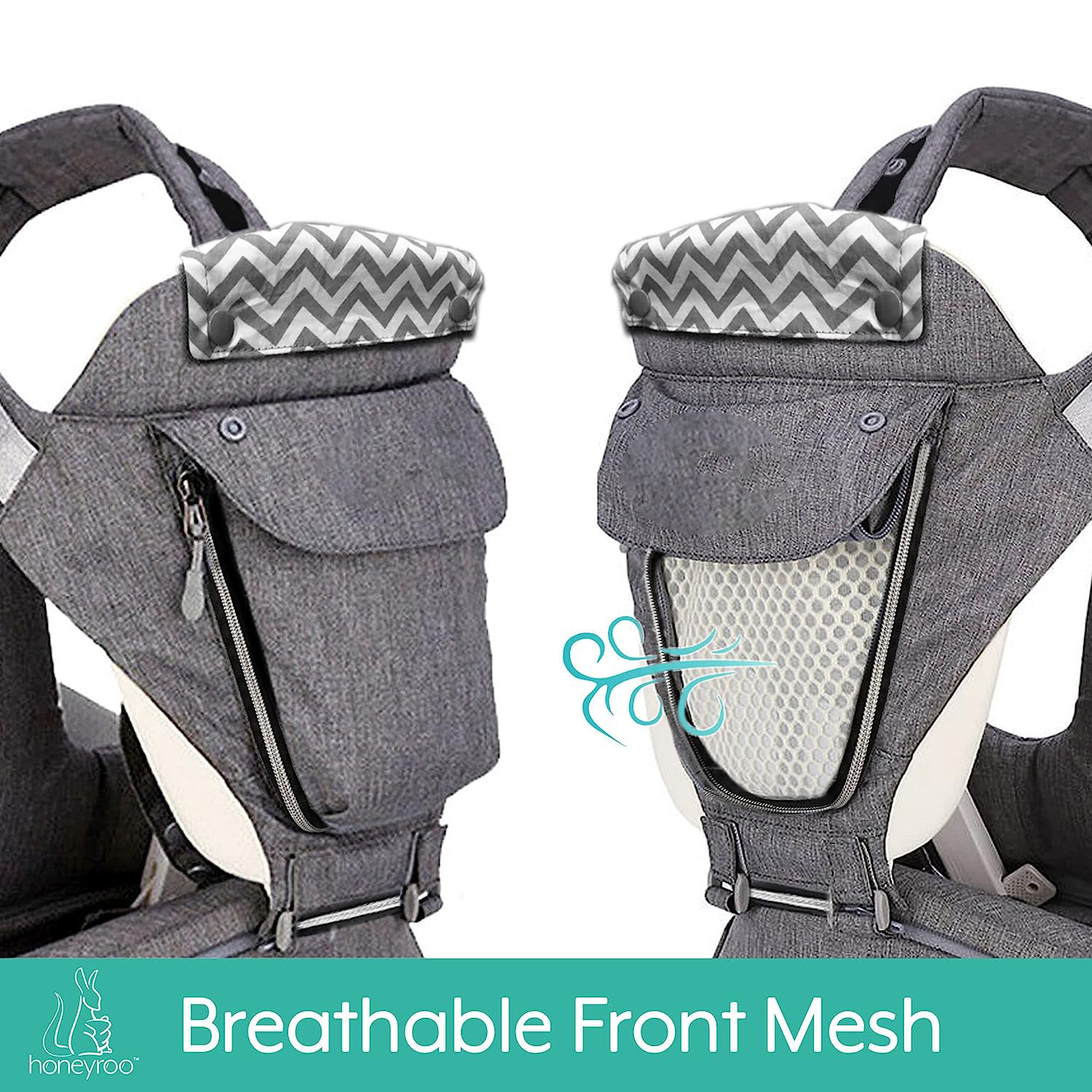 Baby Carrier, Joey Classic, Ergonomic 3D Hip Seat, New Magnetic Self Buckling Clips, Light Weight and Breathable - 6 in 1 Position Design, 3-36 Months, Front and Back Carry, Platinum Gray