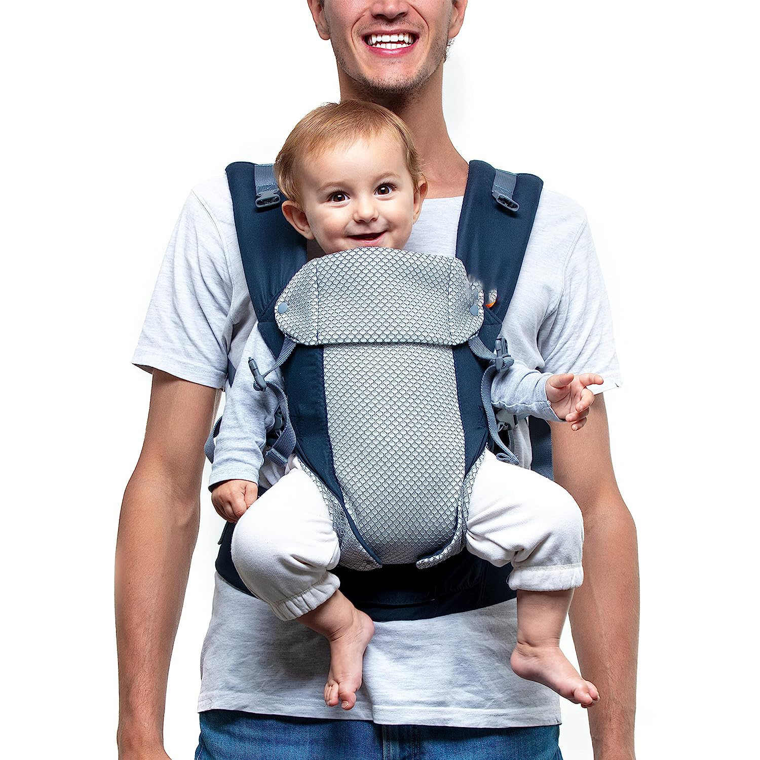 Baby Carrier Newborn to Toddler - All Positions Baby Body Carrier, Baby Carrier Backpack & Baby Front Carrier with Adjustable Seat, Ergonomic Baby Holder Carrier 7-35 lbs (Navy)