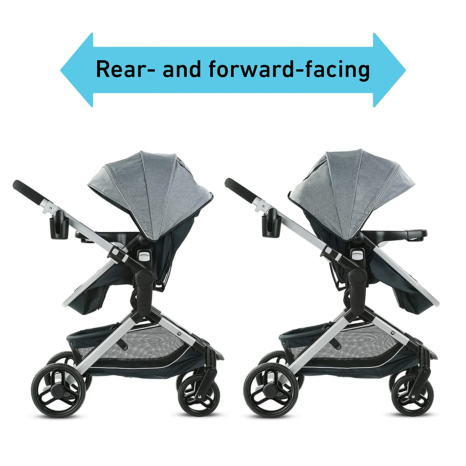 Modes Pramette Stroller, Baby Stroller with True Pram Mode, Reversible Seat, One Hand Fold, Extra Storage, Child Tray, Pierce