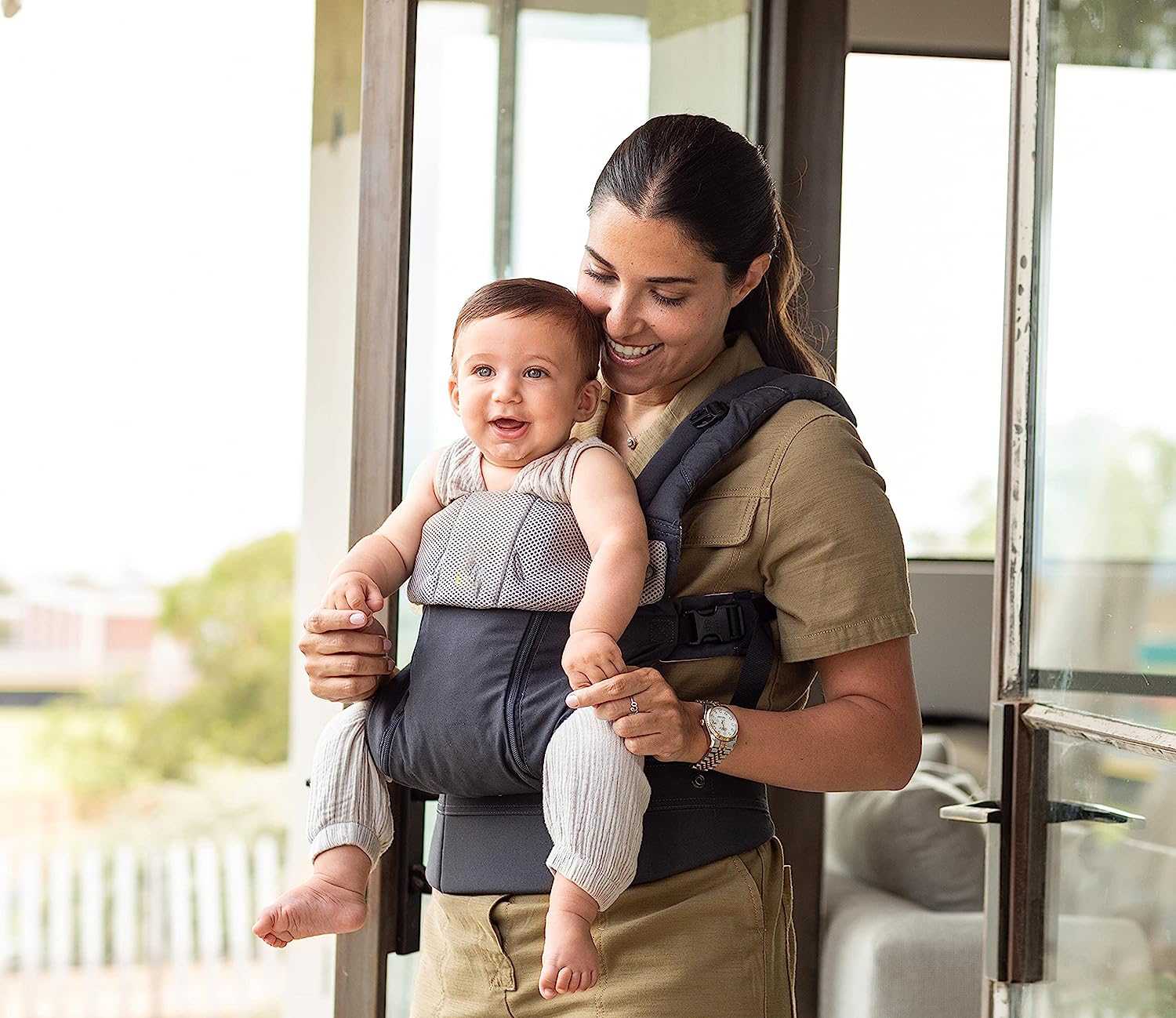 Complete All Seasons Ergonomic 6-in-1 Baby Carrier Newborn to Toddler - with Lumbar Support - for Children 7-45 Pounds - 360 Degree Baby Wearing - Inward & Outward Facing - Stone